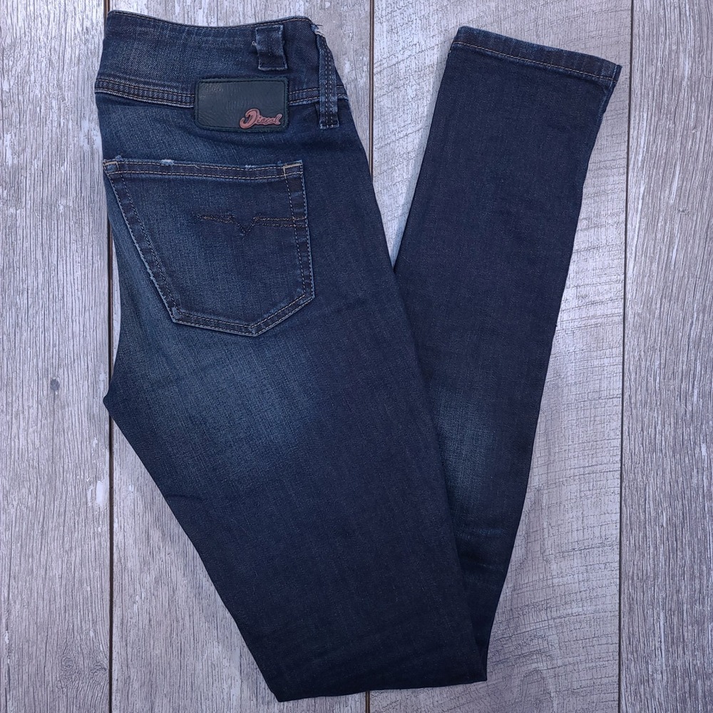 Diesel Culturebelt Jeans Womens 25 Dark Blue Slim Tapered Stretch Wash 0882P